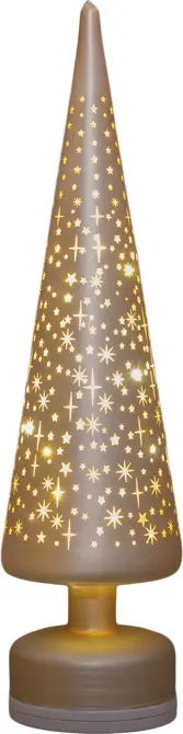 KERSTBOOMPJE GLAS DRAAIEND LED BATTERIJ EN USB AANSLUITING 9X39CM CHAMPAGNE, ANNA'S collections, tuincentrumoutlet.com