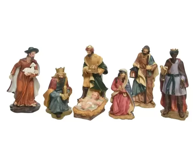 Kerstgroep 7 figuren 15 cm - afbeelding 1