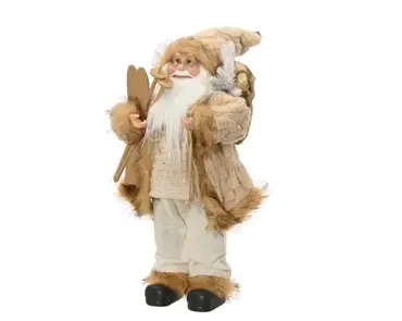 Kerstman polyester l23.50b14h45cm creme, Decoris, tuincentrumoutlet.com