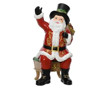 Kerstman polyresin l15b11.5h24cm rd