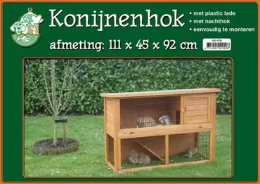 Konijnhok 111x45x92 cm - bruin - afbeelding 2