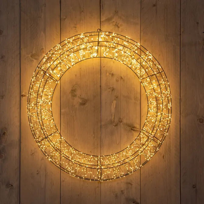 KRANS METAAL 2400LED FLASH IP44 TRAFO MET TIMER EN DIMMER 70X12CM CLASSIC WARM, ANNA'S collection. tuincentrumoutlet.com