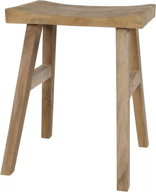 Bijdrage Decimale incident Krukje teak 40x30cm binnen buiten Lesli Living - Tuincentrum Outlet