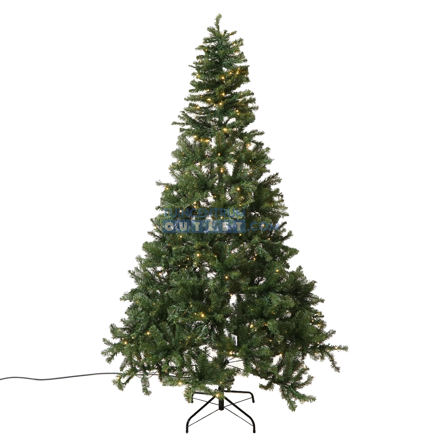 Kunstkerstboom Monarch Prelit 240 cm Hoog Groen Wit 400 lampjes Everlands