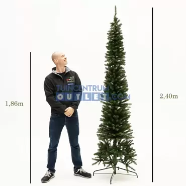 Kunstkerstboom Pencil Pine h240cm groen www.tuincentrumoutlet.com