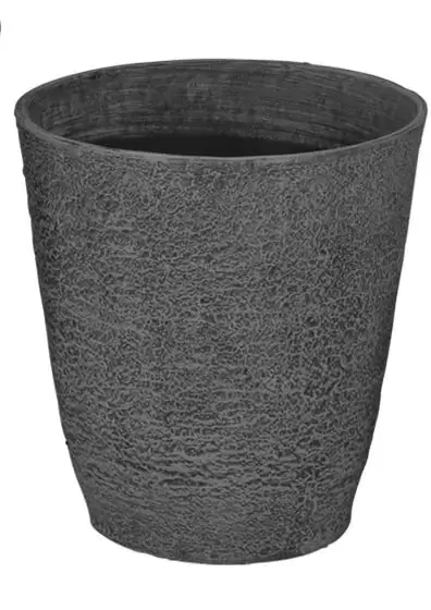 Kunststof pot rond asch stone - M - afbeelding 1