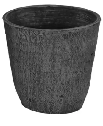 Kunststof pot rond asch stone - S - afbeelding 1