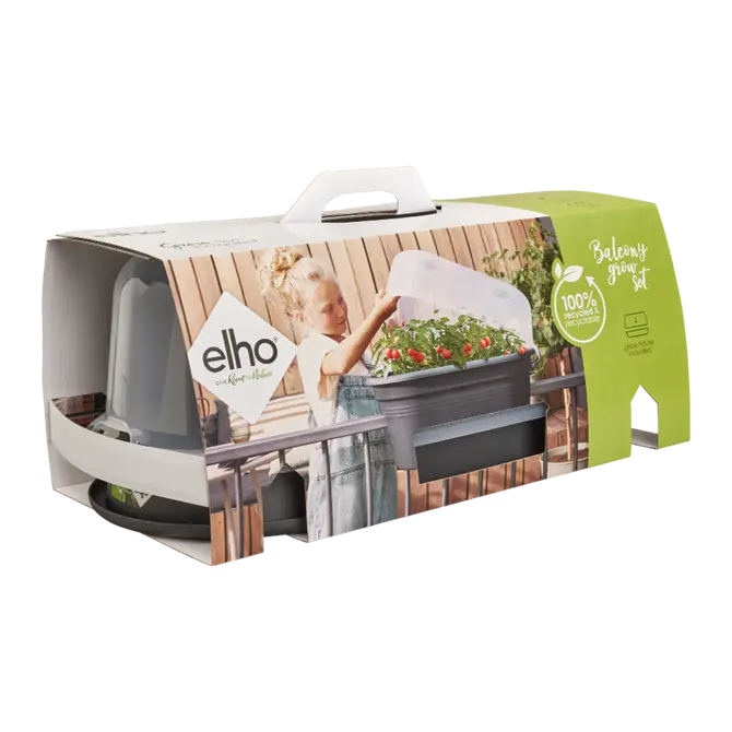 Kweekhuis green basics balkon l55cm living black verpakking, Elho, tuincentrumoutlet