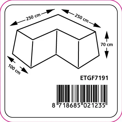 Cantonic hoes l-vorm afmetingen, Eurotrail hoezen, tuincentrumoutlet.com