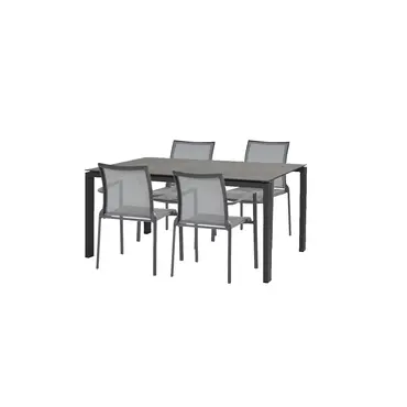 Lafite tuintafel 160x95 met 4 Melbourne diningstoelen, 4 Seasons Outdoor, Tuincentrumoutlet