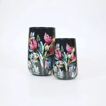 Lammie Exclusieve Collectie Vaas midnight bloom d13h20cm - afbeelding 4