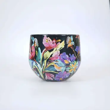 Lammie Exclusieve Collectie Vaas midnight bloom d20h29cm - afbeelding 1