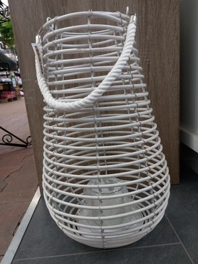 Lantaarn draad wit d27h40.5cm