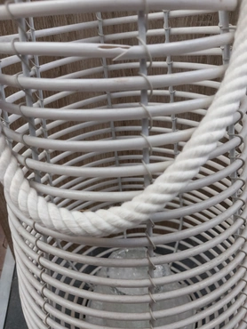 Lantaarn draad wit d27h40.5cm - afbeelding 2