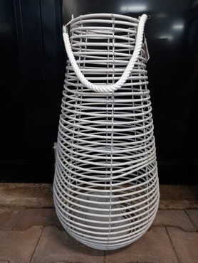 Lantaarn draad wit d32h60.5cm