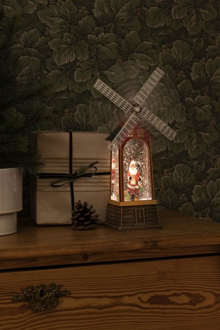 Lantaarn windmolen rood usb/bo sfeer, Konstsmide, tuincentrumoutlet