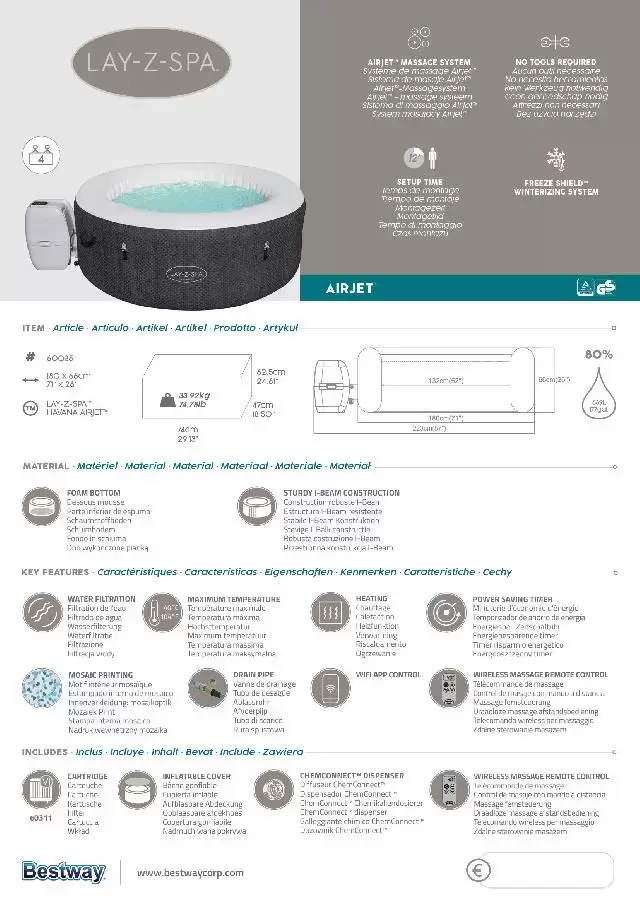 Lay-z-spa havana, Bestway, tuincentrumoutlet