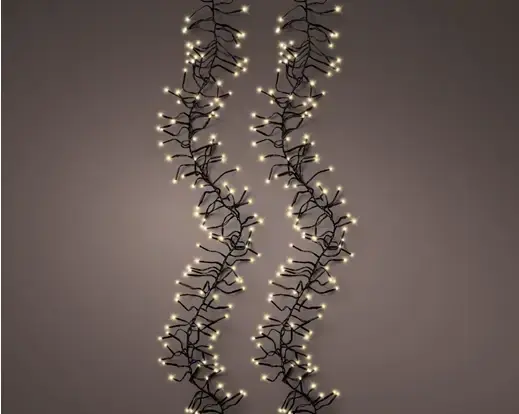 Led cluster l10.5m 1128l zwart/soft gold, lumineo, tuincentrumoutlet.com
