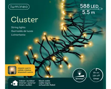 Led cluster l450cm-588l zwrt/k.warm, lumineo, tuincentrumoutlet.com