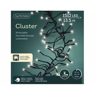 LED clusterverlichting l13,5m warm wit, Lumineo, tuincentrumoutlet