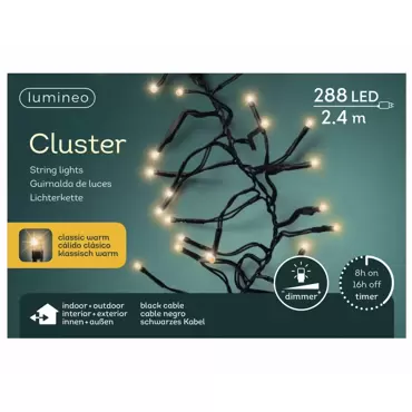 Led clusterverlichting l2,4m klassiek warm, Lumineo, tuincentrumoutlet