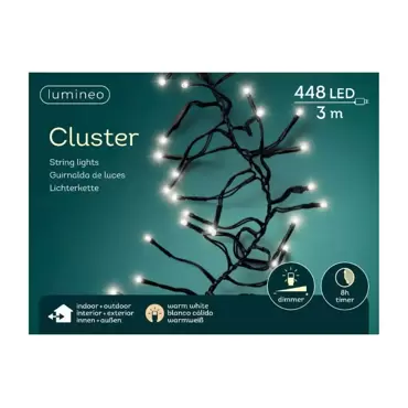 LED clusterverlichting l3m warm wit, Lumineo, tuincentrumoutlet