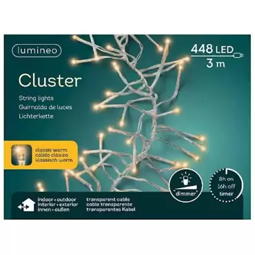 LED clusterverlichting l3m klassiek warm (transparant), Lumineo, tuincentrumoutlet