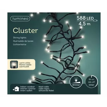 LED clusterverlichting l4,5m warm wit, Lumineo, tuincentrumoutlet