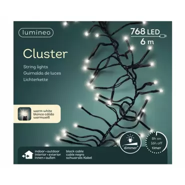 LED clusterverlichting l6m warm wit, Lumineo, tuincentrumoutlet