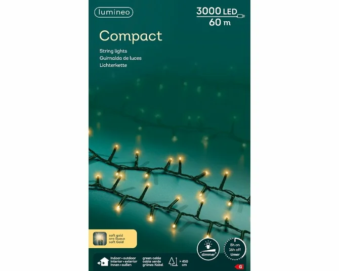 Led compact 6000cm 3000l grn/sft gld, lumineo, tuincentrumoutlet.com