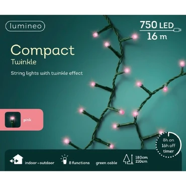 LUMINEO TREE LIGHTS Led compact twinkle l16m-750l roze verpakking, Lumineo, tuincentrumoutlet