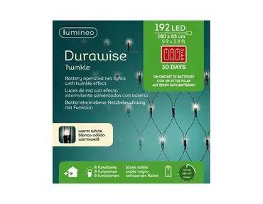 Led durawise net verlichting 180 x 85 cm - warm wit - afbeelding 1