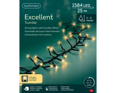 Led excel 2500cm-1584l grn/soft gld, lumineo, tuincentrumoutlet.com