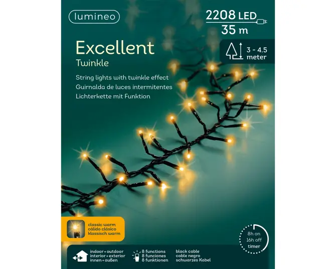 Led excel 3500cm-2208l grn/klwarm, lumineo, tuincentrumoutlet.com