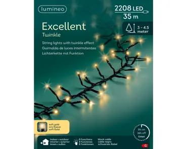 Led excel 3500cm-2208l grn/soft gld, lumineo, tuincentrumoutlet.com