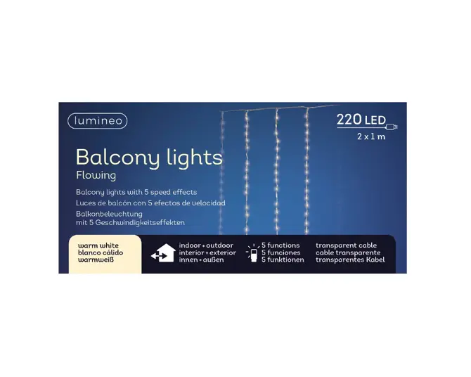 Led gordijn l2b100cm-220l warmwit, lumineo, tuincentrumoutlet.com