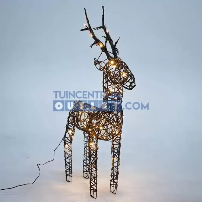 LED hert wicker steady H104cm, Lumineo, www.tuincentrumoutlet.com