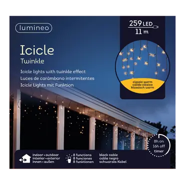 Led icicle l1100h50cm zwrt/kwrm, Lumineo, tuincentrum outlet