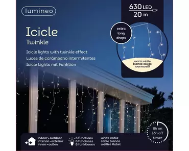 Led icicle xl twinkle 20 m - wit - afbeelding 2
