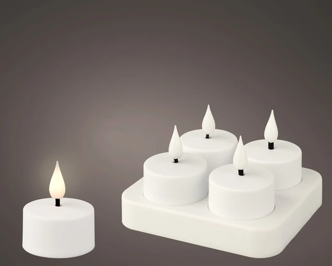 LED oplaadbare teelicht plastic fire flame effect binnen