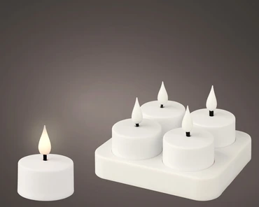 LED oplaadbare teelicht plastic fire flame effect binnen
