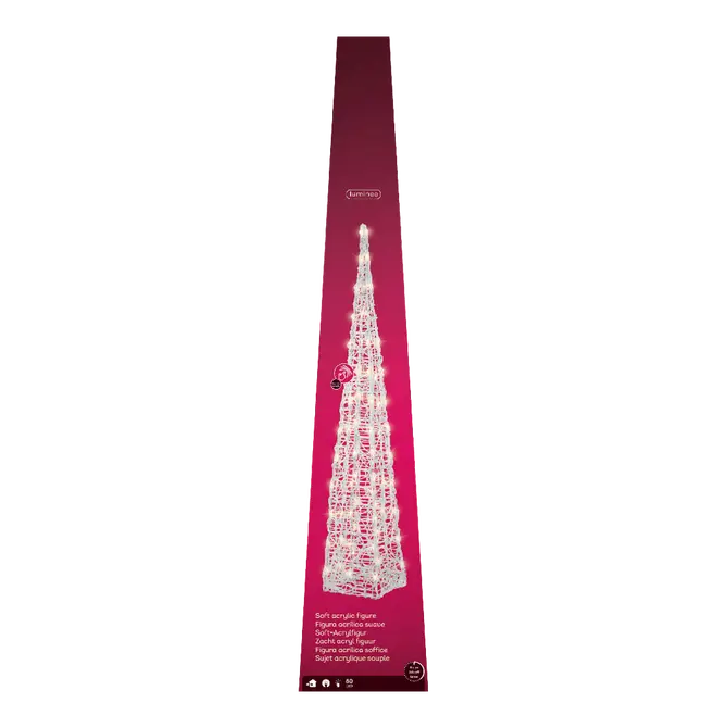 Led piram l22b22h118cm trnsprnt/wwt verpakking, Lumineo, tuincentrumoutlet