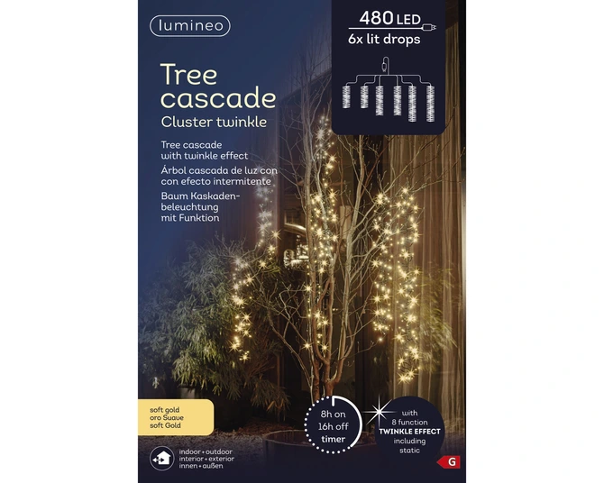 LED tree cascade cluster 8 functie twinkel effect buiten - afbeelding 3