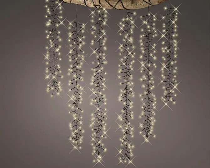 Led treecascade 6xl2m-480l w.wit aan, Lumineo, Tuincentrum Outlet