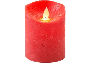 Ledkaars wax+vlam h10cm bo rood, ANNA's collection, tuincentrumoutlet