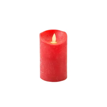 Ledkaars wax+vlam h12.5cm bo rood, ANNA's collection, tuincentrumoutlet