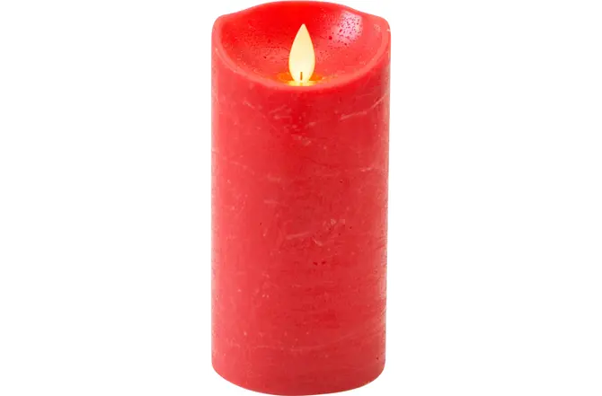 Ledkaars wax+vlam h15cm bo rood, ANNA's collection, tuincentrumoutlet