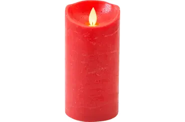 Ledkaars wax+vlam h15cm bo rood, ANNA's collection, tuincentrumoutlet