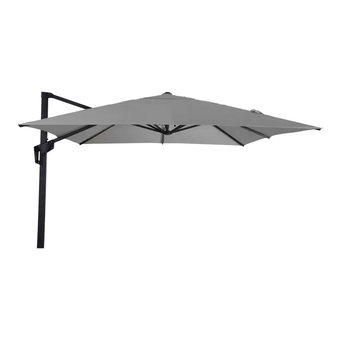 Libra 2,5x2,5m grijs met verrijdbare 70kg voet parasol, Lesli Living, tuincentrumoutlet