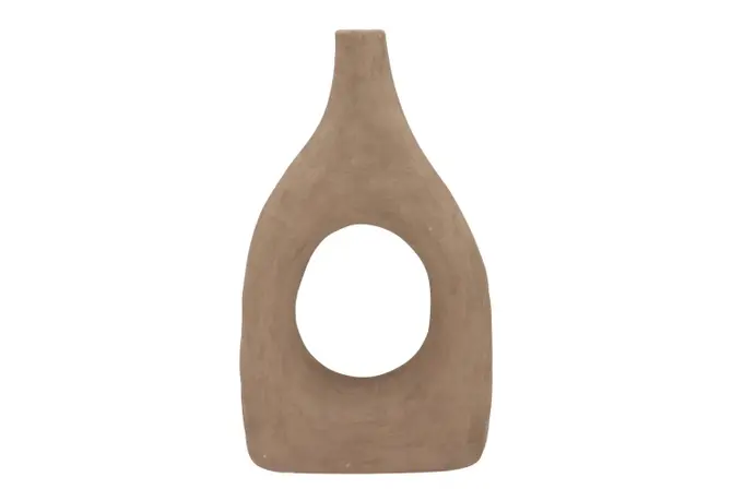 LISBOA BROWN VASE OVAL 28X11X46CM NM, Daan Kromhout, tuincentrumoutlet.com